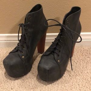 Jeffrey Campbell Black Leather Lita Boots